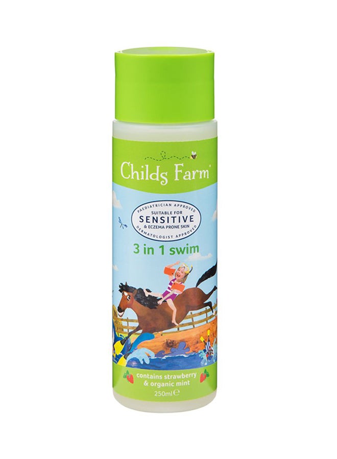 Childs Farm 3-In-1 Swim Strawberry And Organic Mint Body Wash For Sensitive Skin - 250 ml